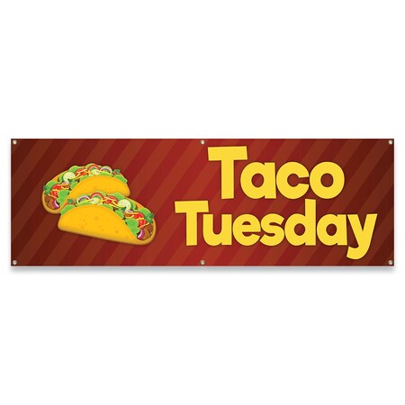 Signmission Taco Tuesday Banner Concession Stand Food Truck Single Sided B-72-30161